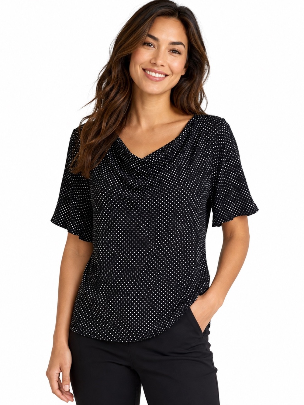 Liz Claiborne blouse polka dot blouse, Size M